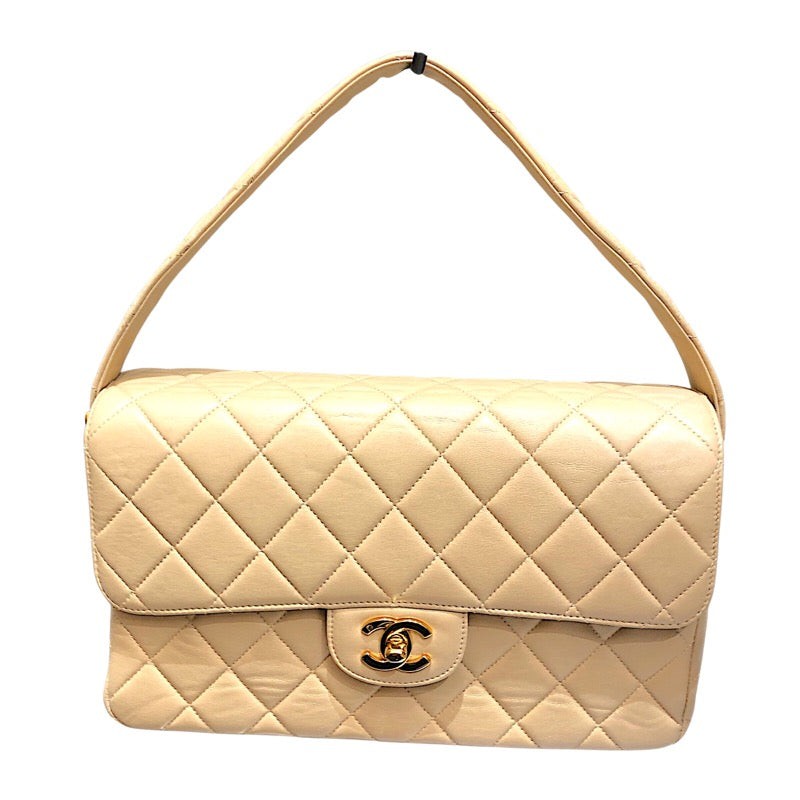 Chanel Double Face Beige Lambskin Bag with Gold Hardware #1161