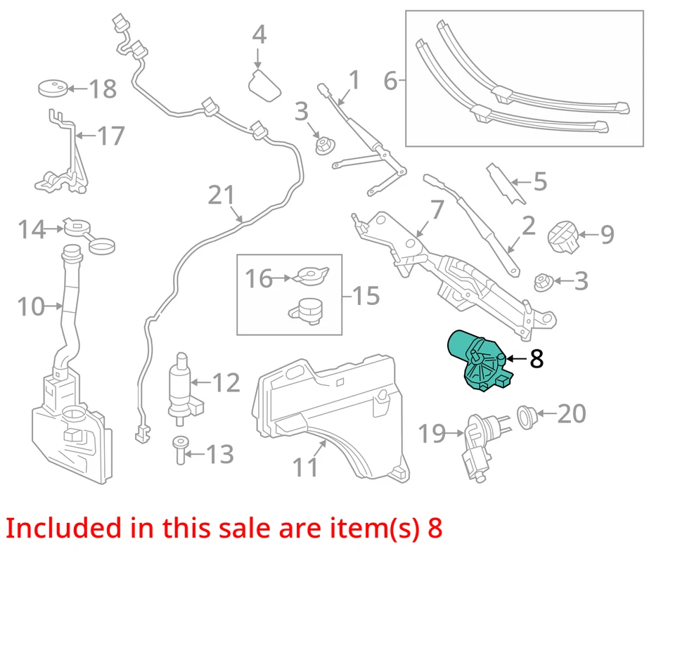 2015 MERCEDES-BENZ GL450 Front Windshield Wiper Motor OEM 93000 Miles - Image 3 of 4