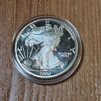 #ad 2000 Liberty the Dawn of a New Millennium Silver Coin Round 1 Troy oz $109.99