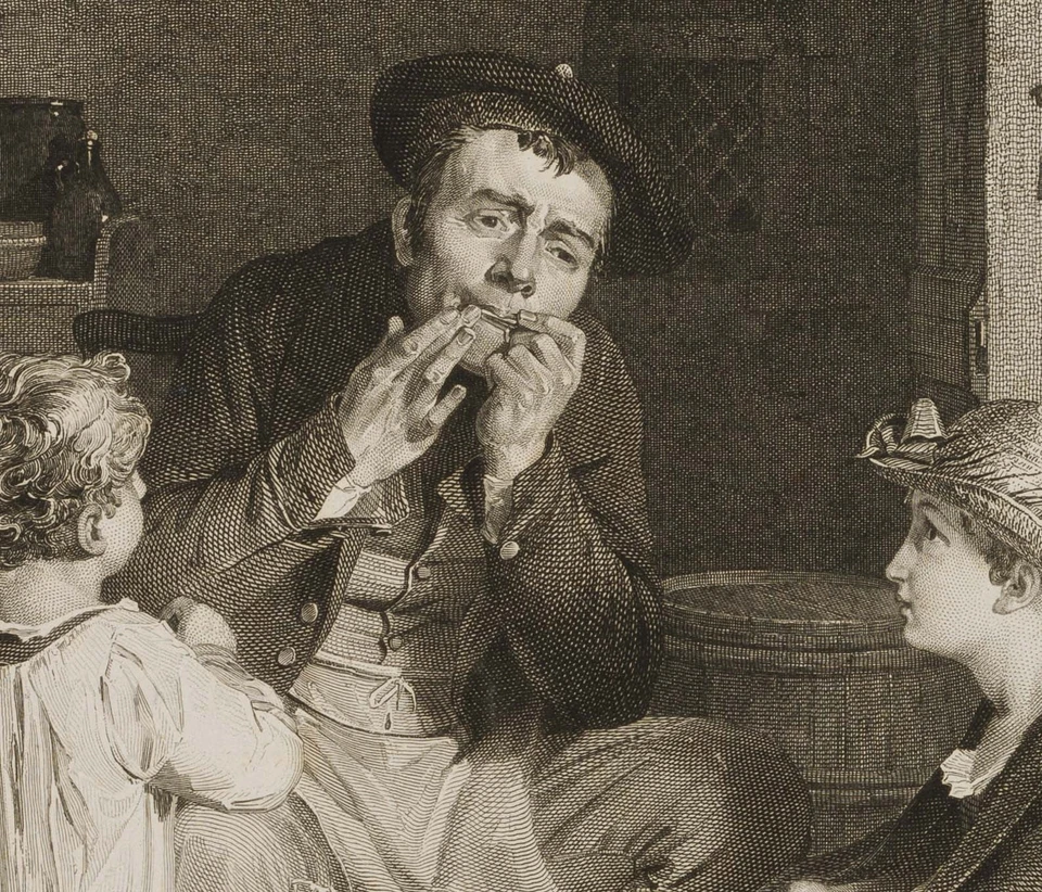 BURNET (*1781) nach WILKIE (*1785), Die Maultrommel, um 1809, KSt. Realismus - Bild 4 von 4