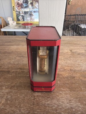 Peugot Women s Gold-tone 411 Watch Vintage In Box See Desc