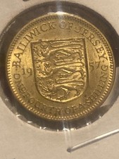 Jersey 1/4 Shilling Nickel-Brass Coin 1957, KM-22, Combined Shipping