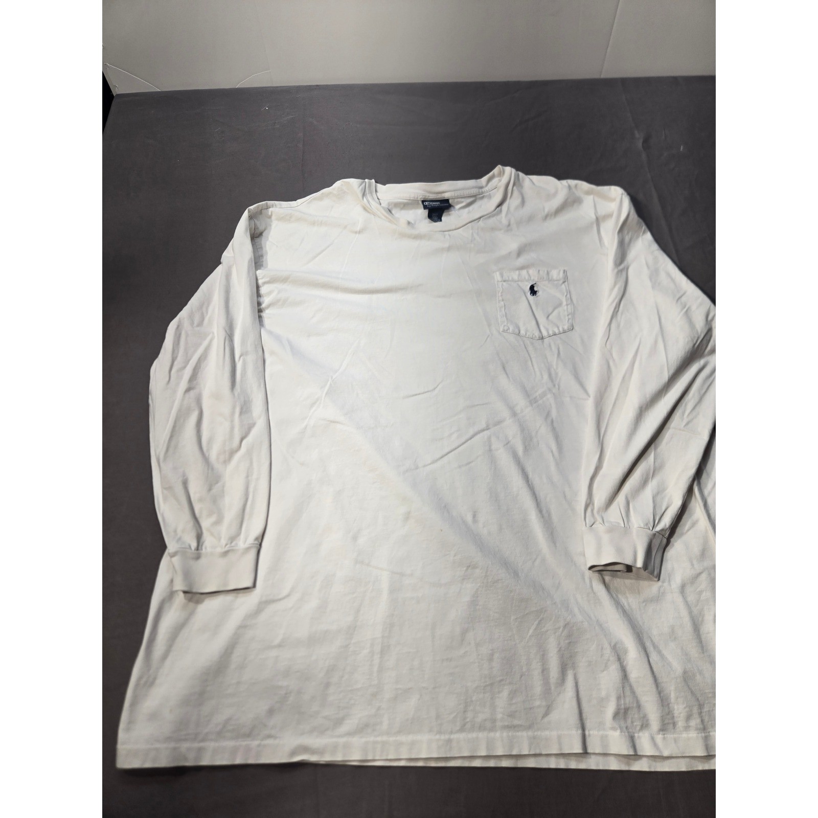 Polo Ralph Lauren White Long Sleeve Pocket T-Shirt Men 3XLT Big & Tall Pony Logo