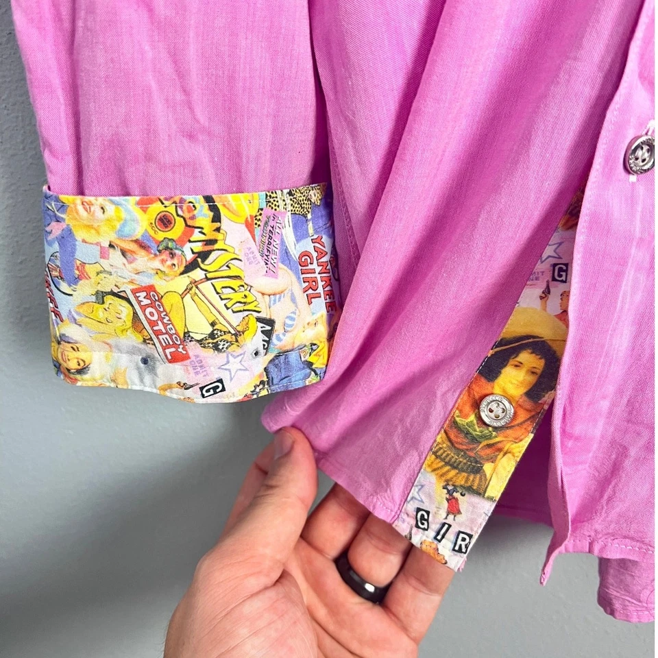 Nelson De La Nuez x Jared Lang Mens 3XL Limited Edition Pop Art Dress Shirt Bold - Image 4 of 4