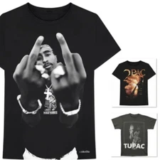Tupac Hip Hop T-shirt - 2pac Middle Finger, Praying, Against the World -Official