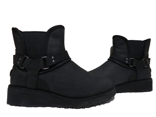 BOTAS DE MOTOCICLISTA UGG® AUSTRALIA GLEN CUERO NEGRO CUÑA REINO UNIDO 4,5 EUR 37 EE. UU. 6 PRECIO DE VENTA SUGERIDO POR EL FABRICANTE 180 £ - Imagen 4 de 24