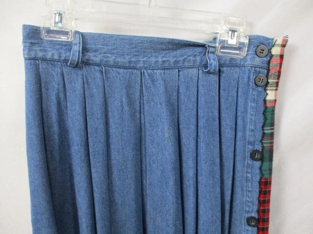 Falda Susan Bristol Mujer 2P Petites Azul Larga Cintura Elástica Algodón Denim Foto 2 de 4