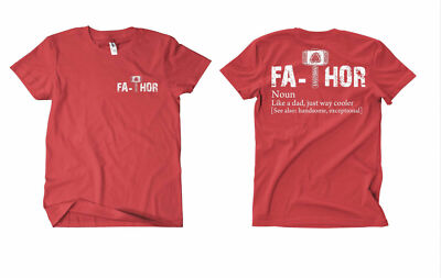 Fa-Thor T-Shirt ROT FB Vater Schaufel Waffe Alibi PAPA Superheld Papa Odin Baby