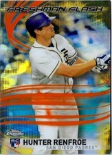2017 TOPPS CHROME FRESHMAN FLASH REFRACTOR #/25 HUNTER RENFROE MT GOLD PADRES