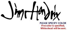 Jimihendrix Metal Music Graphic Die Cut decal sticker Car Truck Boat Window 8"