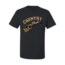 Country Music American Flag Vintage Guitar Men Graphic Tshirt