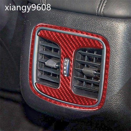 Red Carbon Fiber Rear Air Vent Outlet Panel Cover Fit For Chrysler 200 2015-17 A - Picture 5 of 13