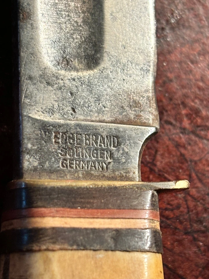 VTG Edge Brand Solingen Germany Original Bowie Knife 457 Stag Handle - Image 4 of 4