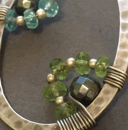 Silpada Sterling Silver Hematite Peridot Apatite Earrings W2216 Retired - Picture 9 of 12