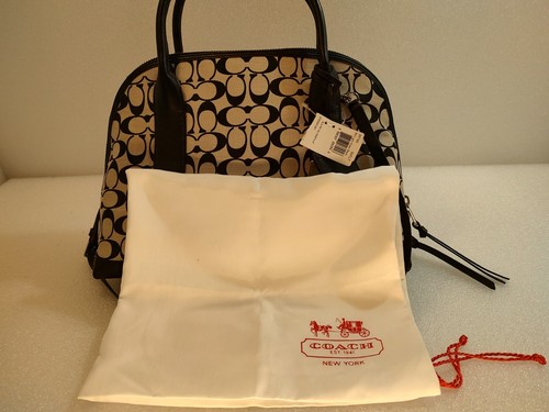 NWT Coach Bleecker Preston Satchel handbag Light Beige Black F30160 - Picture 6 of 9