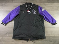 Nike MLB Colorado Rockies Authentic Collection Black Dugout Jacket Mens Size 4XL