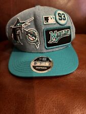 Vintage Style Denim Cap FLORIDA MARLINS Patch Work MLB Snapback Hat - NEW VHTF