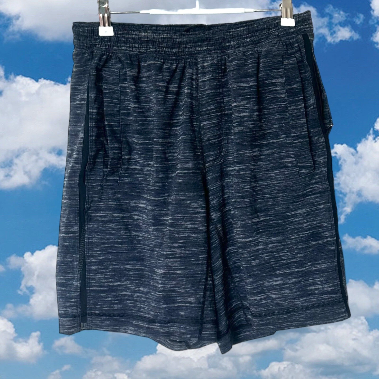 Lululemon Mens Shorts Medium 9" Lined Black Gray Training