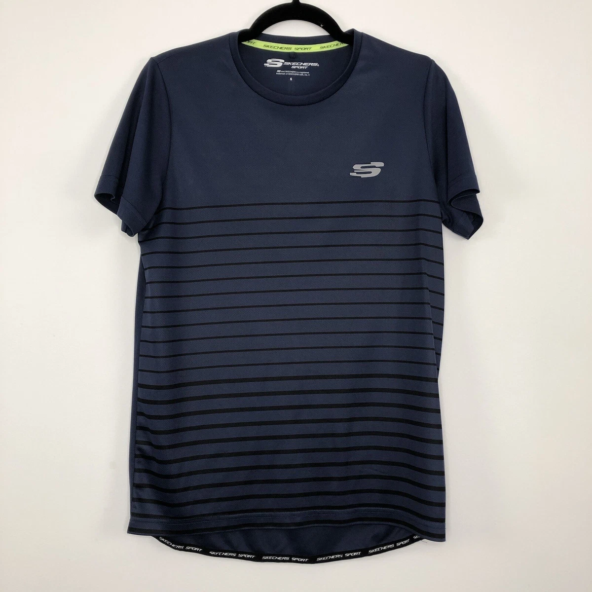 Mens SKECHERS SPORT Casual Run Gym Navy Blue Top T Shirt Size S eBay