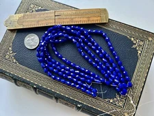 5 Strands Glass Crystal Faceted Teardrop 8 x 6mm Beads Cobalt Blue Opaque lot