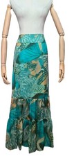 APRIORI VTG 90s Multicolor Animal/Butterfly Print Long Silk Skirt UK 10/ US 6/M