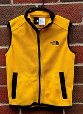Vintage Yellow Kids North Face Fleece Vest Size Large 90s