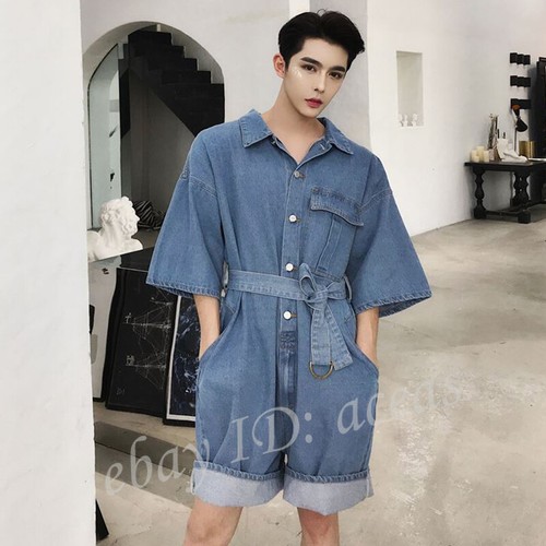 Wide-leg Romper Jeans Loose Overalls 