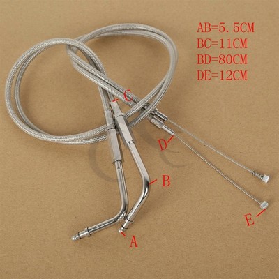 80CM 31-3/4'' Throttle Cable Braided Fit For Harley Sportster XL 883 1200 96-2006
