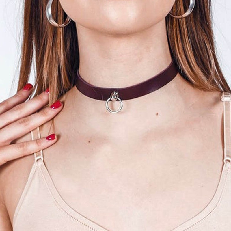 Harajuku Style Leather With Pendant Choker Necklace Punk Collar Accessories