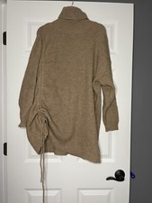 Andthewhy Turtleneck Pullover sweater dress medium/large brown Side Drawstring