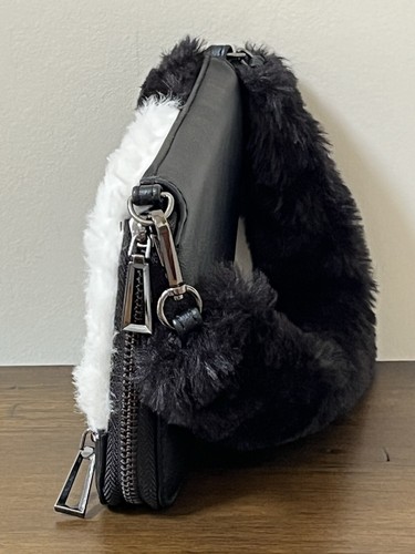 Borsa Yin Yang carina pelosa morbida peluche pochette bianca e nera speciale Natale - Foto 5 di 18