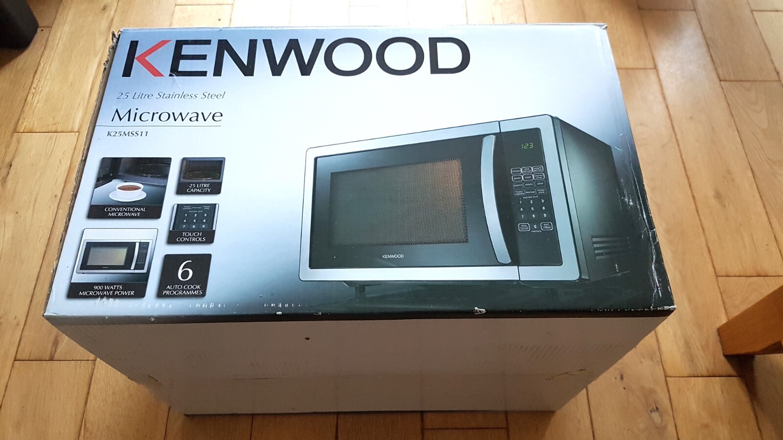 Kenwood K25MSS11 25L 900w Digital Microwave Black & Stainless eBay