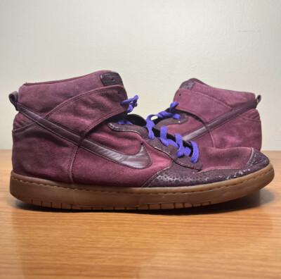 Nike Dunk High Premium PRM Red Oxide Purple Size 12 Sneakers 