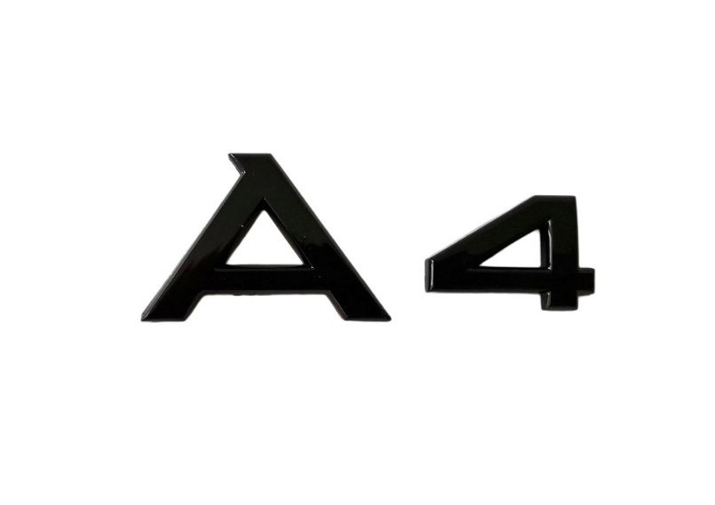 BLACK FIT AUDI A4 REAR TRUNK EMBLEM BADGE NAMEPLATE DECAL LETTER NUMBER NEW