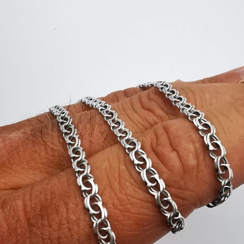 Vintage feine 925 Sterling Silber 4 mm Halskette Herren Damen signiert 23,82 Zoll - Bild 7 von 7