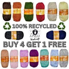 WOOLCRAFT ECO Esteem DK 100% RECYCLED FIBRE Acrylic / Cotton Wool 100g YARN ♻️
