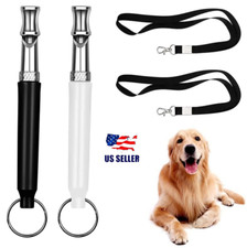 2 Dog Training Whistle Ultrasonic Adjustable High Pitch Call Recall Stop Barking
