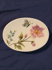 Porcelain Soap Dish With Butterfly And Flowers