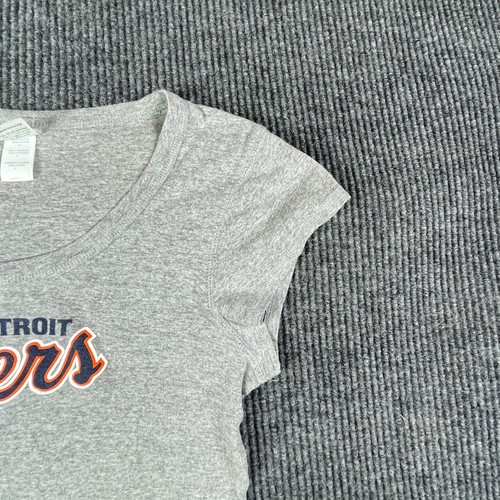 Detroit Tigers T Shirt Womens Large L Gray Short Sleeve MLB Baseball Soft Casual - Picture 5 of 14