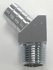 45° 45 Degree Fitting Heater Hose 1/2" NPT to 5/8 Barb Intake Manifold Chrome A7