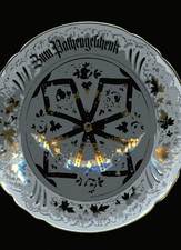 Zum Patengeschenk  Teller - ohne Marke vergoldete Schrift, 25 cm Durchmesser