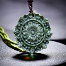 Collana con ciondolo fiore di giada vera naturale regalo gioielli intagliati moda charm
