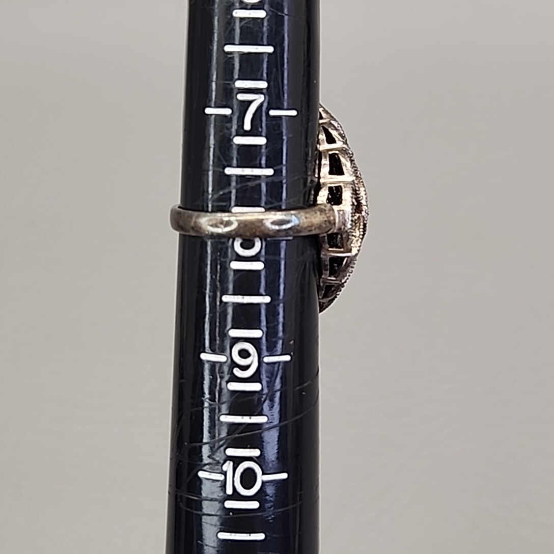 Marcasite Ring Statement Sterling Silver 925 Poin… - image 11