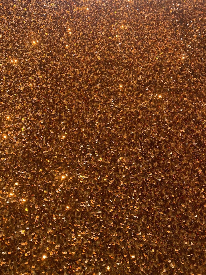 Rust Sequin on Stretch Velvet 4-Way stretch fabric by the yard 60" Wide - Image 2 of 2