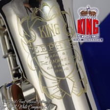 Vintage King H. N. White Zephyr Eb Alto Saxophone Silver Plated Bell and Neck Bo