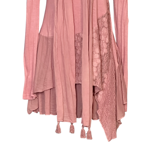 Women's Bohemian Mini Dress 3pc Set Layered Lilac Pink Hippie Festival Large NWT - Picture 9 of 13