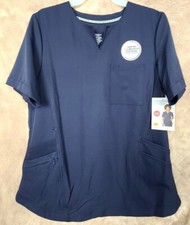 Medium Cuddl Duds Climate Right Scrub Top Short Sleeve Medical Dental Uniform