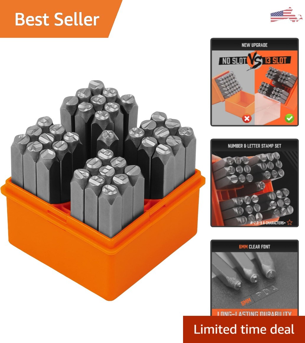 37-Piece Multi-Purpose Number/Letter Stamp Set - 1/4 6mm A-Z