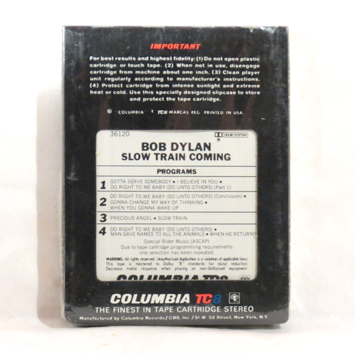 BOB DYLAN - Slow Train Coming 1979 1st US issue 8TR tape SEALED - Picture 2 of 5