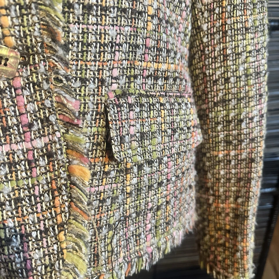 Chaqueta Blazer Axcess Liz Claiborne Mujer Talla 12 Multicolor Sarga 3 Botones Foto 3 de 4